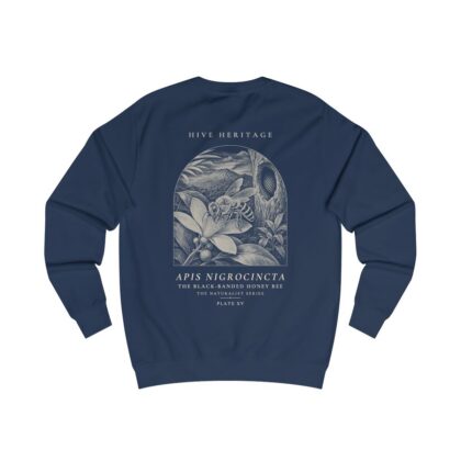 The Black-Banded Honey Bee - Naturalist Crew Sweatshirt in Oxford Navy
