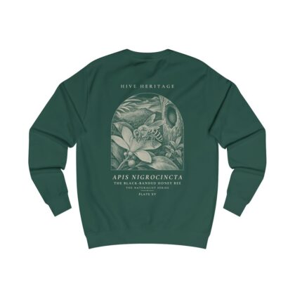 The Black-Banded Honey Bee - Naturalist Crew Sweatshirt in Bottle Green