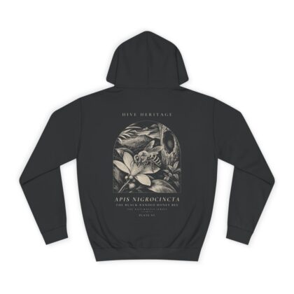 The Black-Banded Honey Bee - Naturalist Heavyweight Hoodie in Jet Black