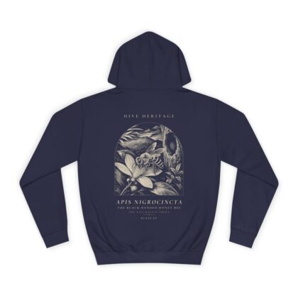 The Black-Banded Honey Bee - Naturalist Heavyweight Hoodie in Oxford Navy