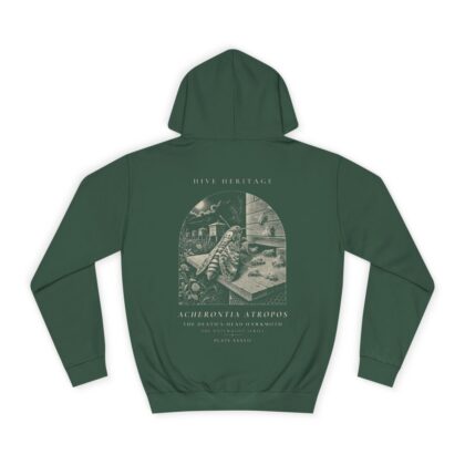 The Death's-Head Hawkmoth - Naturalist Heavyweight Hoodie in Bottle Green