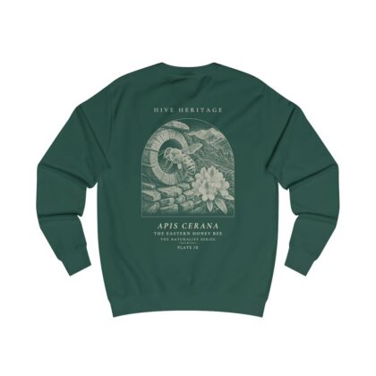 The Eastern Honey Bee - Naturalist Crew Sweatshirt in Bottle Green
