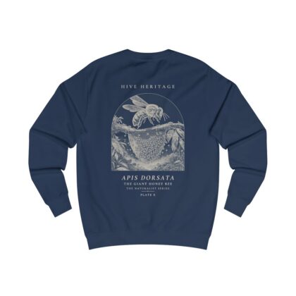 The Giant Honey Bee - Naturalist Crew Sweatshirt in Oxford Navy