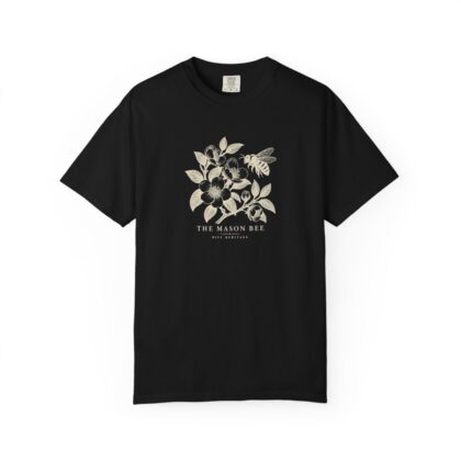 The Mason Bee — Front Print Tee in Black