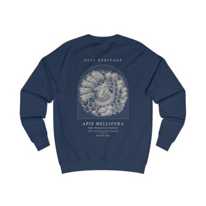 The Waggle Dance - Naturalist Crew Sweatshirt in Oxford Navy