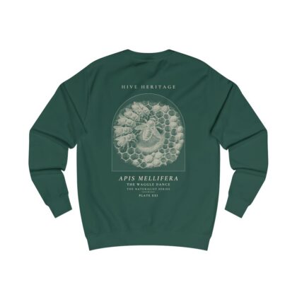 The Waggle Dance - Naturalist Crew Sweatshirt in Bottle Green